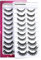 False Eyelashes Russian Strip Lashes D Curl 3D 10 Pairs Fake Lashes Natural False Eyelashe with Eyelash Glue Clear Adhesive Long Lasting Waterproof Multipack Eyelashes