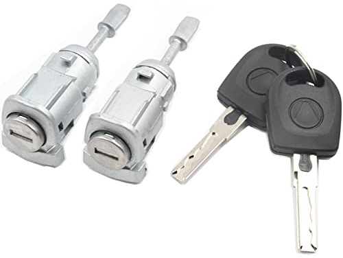 VHEUHZ Schließzylinder Türschloß + Schlüßel LINKS RECHTS kompatibel mit VW GOLF 4 BORA SKODA FABIA 6Y2 6Y5 604837167 604837168