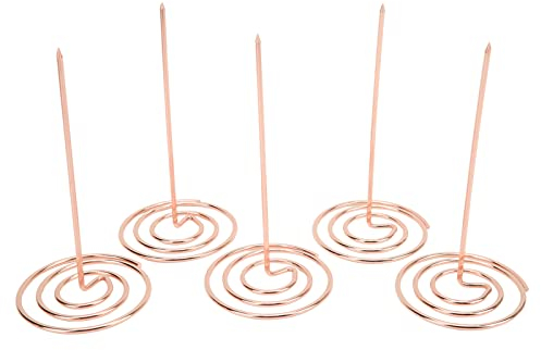 Cyrank 5 Stück Zettelspießer Bonspießer, Zettelspießer Memo Halter, Zettelhalter Kassenbon Halter, Memo Halter Spike Rechnungen Spike Für Küche Hotel Restaurant Cafe Büro (Roségold)