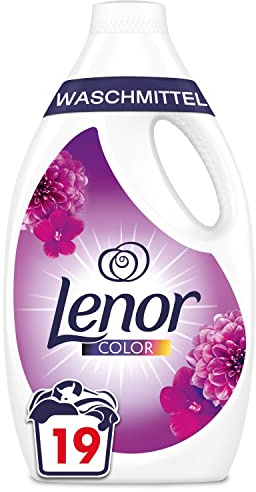 Lenor Waschmittel Flüssig, Flüssigwaschmittel, Color Waschmittel, 19 Waschladungen, Farbschutz, Amethyst Blütentraum