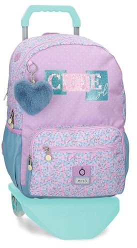Enso Cute girl Sac à Dos Scolaire pour Ordinateur Portable avec Trolley 15.6 Violet 32x42x15 cms Polyester 18.82L