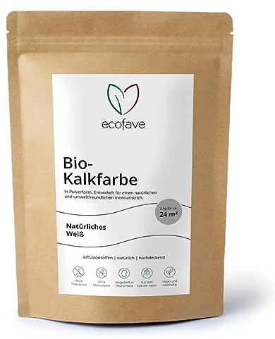 Bio-Kalkfarbe Farbe Natürliches Weiß, Größe 2 kg (ca. 24 m²)