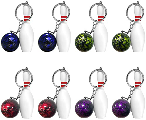 8 Stück Mini Bowling Schlüsselanhänger,Bowlingnadel,Bowling Mitgebsel Schlüsselbund,Mini-Bowling-Anhänger,mini porte-clés bowling,Schlüsselschnalle,für Freunde Kinder Familie | Bowlingnadel,Mini-Bowling-Anhänger,Bowling Pins Schlüsselhalter,Schlüsselanhänger Bowling Party,für Freunde Kinder Familie