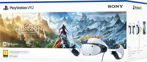 Sony, PlayStation VR2 PS5, Casque VR + Manette PS VR2 Sense, Casque de Réalité Virtuelle pour PS5, Compatible avec Console PlayStation 5, Couleur : Noir et Blanc + Jeu VR Horizon Call of The Mountains