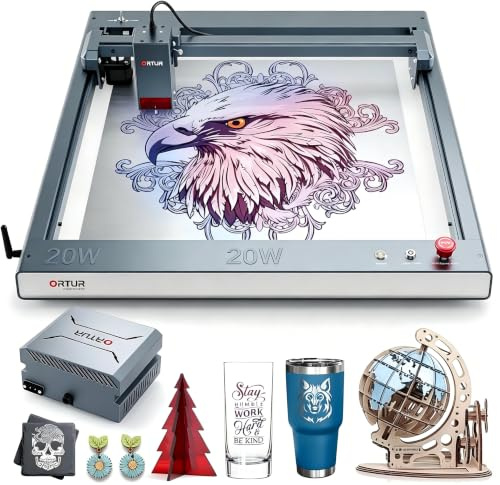 ORTUR OLM3 Graveur Laser - Puissance de sortie 20W CNC Machine a Graver Laser, 20000mm/min, Gravure Laser Bois, Acrylique, Métal, Verre, avec une Pompe à Air de 50L