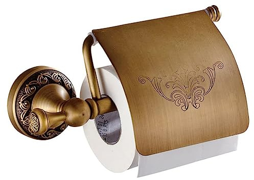 Rustikaler Charme trifft Funktionalität, antikes Horn, gerader Haken, Toilettenpapierhalter mit Wandhalterung, gebürstetes Bronze-Finish, für Bad und Kleidung (archaize Farbe)
