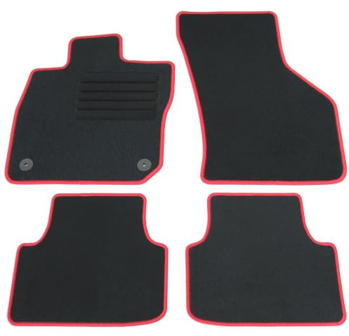 AD Tuning HG17087-ROT Fußmatten Set (4teilig) Schwarz Autoteppiche Matten