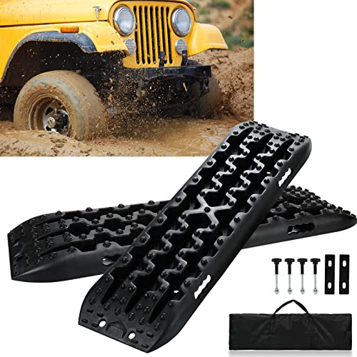Eulenke 2X Sandbleche Wohnmobil | Anfahrhilfe für Schnee & Sand | 10T Traglast | Mit Aufbewahrungstasche & Befestigungsstiften | Offroad Reifenmatte für Wohnmobile, Autos, Geländewagen