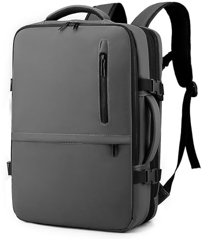 Long Keeper Sac à Dos Voyage Cabine Avion Bagage à Main Sac a Dos Ordinateur 15.6/17 Pouces Impermeable Sac de Voyage Travail Extensible avec Chargeur USB