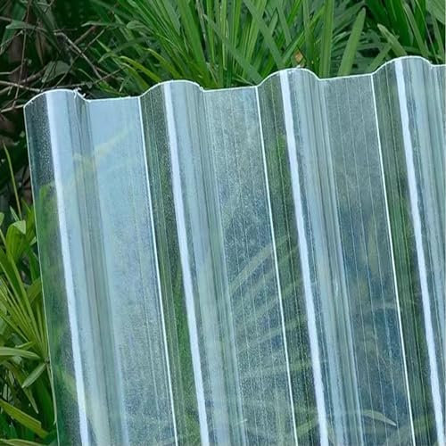 Wärmeisolierende Dachplatten,Wellplatte,Stoßfeste Dachpaneele,1.5mm FRP-Tageslichtplatte,1/4/5/10/12/15/20 PCS Transparente Wandverkleidung Sonnenscheinplatte,Schuppenplatte (0.9x1.9m/35x75in,12 PCS)