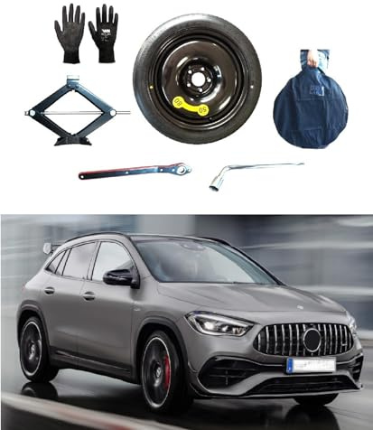 Notrad 17 Mercedes GLA (2014 – 2019) mit Wagenheber, Schlüssel, Handschuhe und Tasche