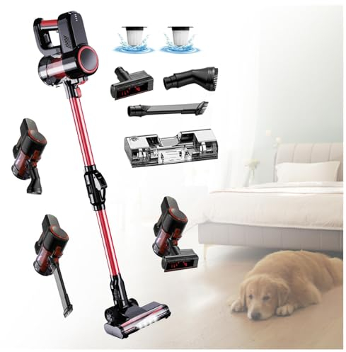 MeLtor Aspirateur Balai Laveur sans Fil 5 en 1 Compact - Puissant 16000Pa, Aspirateur Vapeur pour Sol Dur Tapis Poils d'animaux Voiture