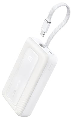 Anker Zolo Power Bank, 10,000mAh 30W High-Speed Portable Charger with Built-In USB-C Cable, Fast Charging Battery Pack for iPhone 17/17 Air/17 Pro/17 Pro Max/16/15 Series, Galaxy, iPad, and More