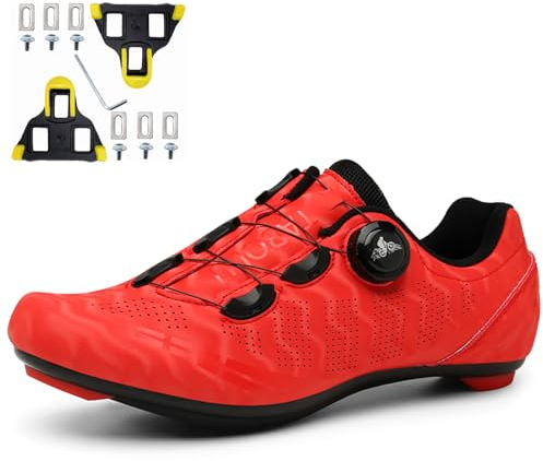 NGARY Fahrradschuhe, Rennradschuhe für Damen Atmungsaktive Radschuhe Kompatibe Peloton Look SPD SPD-SL Delta Lock Pedal Reitschuhe,G,40 EU