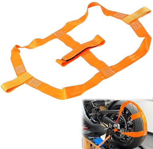 Cinghie di tensione universali per moto, accessori per moto, trasporto auto, sistema di fissaggio per ruota posteriore, cinghie di tensionamento (arancione)