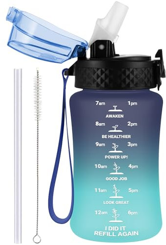 GOPPUS Borraccia per bambini da 350 ml/12 once con cannuccia Tritan borraccia con cinturino piccole bottiglie di succo per bambini con coperchio a scatto bottiglie per bambini a prova di perdite con