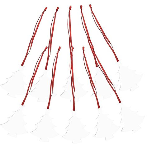PLAFOPE 10stücke Klar Ornamente Diy Sublimation Anhänger Weihnachten Baum Hängen Leere Wärme Transfer Anhänger Acryl Weihnachtsdekor