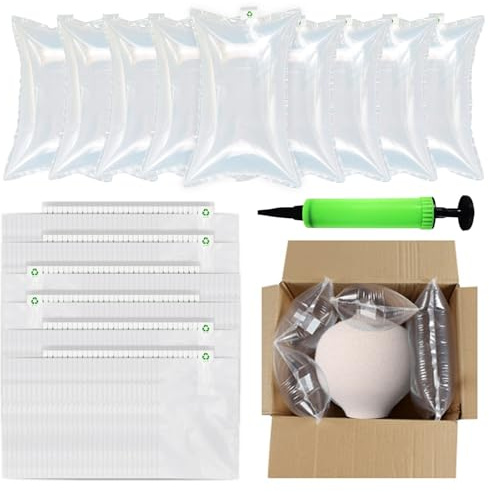 YSOOUA 200 Piezas Bolsa de Burbujas de Aire 10x15 cm Bolsa Hinchable Antipresión Cojín de burbujas de aire con Bomba de aire Material de embalaje para Envío Y Envasado