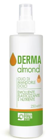 Derma Health - Olio di Mandorle Dolci 100% Naturale, per Corpo e Viso, Azione Emolliente contro Inestetismi e Rossori Cute, Aiuta a rigenerare pelli secche - 250 ml x1