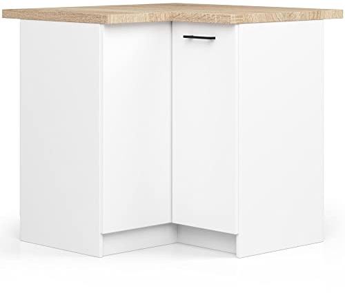 AKORD | Olive Küchenschränke | Geräumig | Robust | Für jedes Design | Für eine kleine Küche | Für eine Küchenzeile | Als Teil eines Sets | Weiß