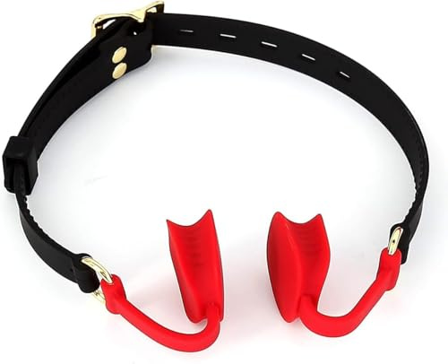 Open Mouth Silicone SM Gag for Sex, Bondage Restraints Toys Sex Gag Muzzles (Red)