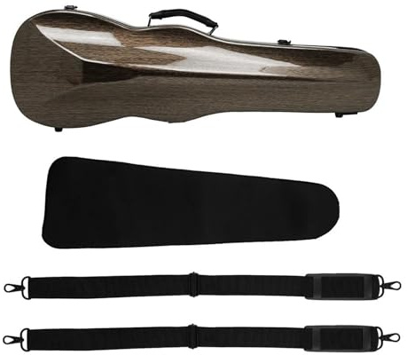 Geigenkasten Professionelle 4/4 Violine Fall Carbon Faser Dreieck Fall Mit Hygrometer Tragbare Dreieck Violine Tasche Violine Zubehör(Brown)