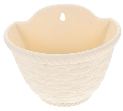 IWOWHERO Wandblumentopf Hängend Pflanzkorb Aus Geflochtenem Rattan Dekorativer Balkon Pflanzenhalter Leicht Sicher Und Elegant Für Innen Außen Garten Und Terrasse Minimalistisches Design Be