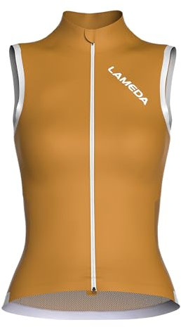 LAMEDA Ärmelloses Radtrikot für Damen, leicht, winddicht, atmungsaktiv, für Laufen, Wandern, Reisen, Eichengelb, L