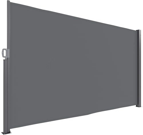 Outsunny tenda da sole laterale estensibile opaca schermo privacy con staffa a muro rivestimento parete laterale tenda da sole parete frangivento 300x180cm tenda da sole per balcone terrazzo giardino