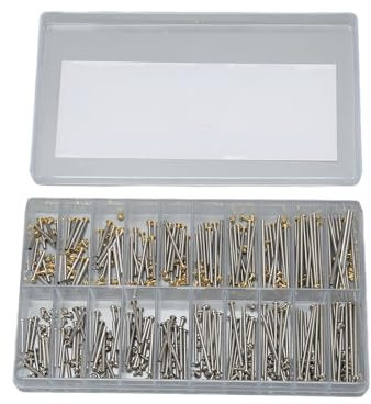 Tube à Vis de la Montre à 200pcs, épingles de Bande de Montre Professionnelle de Taille de 1,3 Mm de Taille de Taille 1,3 Mm avec Boîte de Rangement, Brochet de Randonnée de