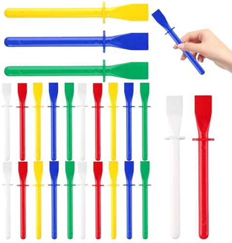 30 Pcs Glue Spreader Applicator,Multi Colours,11cm Bright Coloured Plastic PP Spreader Spatula Sticks,Paste Adhesive Spatula,PVA Glue Spreaders Kids Craft Accessory,Safe Material,Durable Use