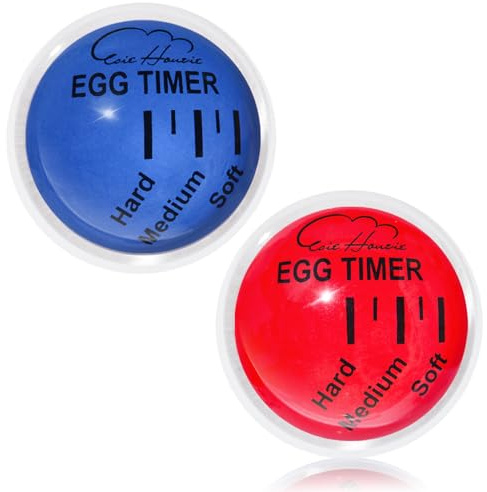 Egg Timer for Boiling Eggs, Color Changing Egg Boiler Timer That Goes in Water Tells When Eggs are Ready, BPA Free (Red/Blue 2 Pack)