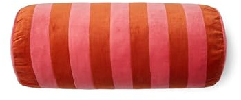 ESSENZA Nackenrolle Bell Summer Mauve, 22x50 cm - 100% Baumwollsamt - Streifen