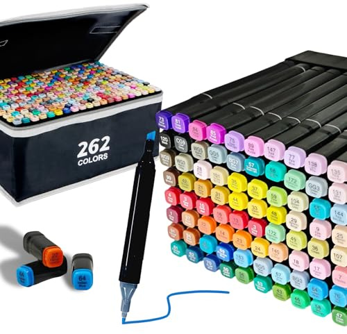 262 Farben Alkohol Marker Set, Dual Tip Filzstifte für erwachsene Künstler
