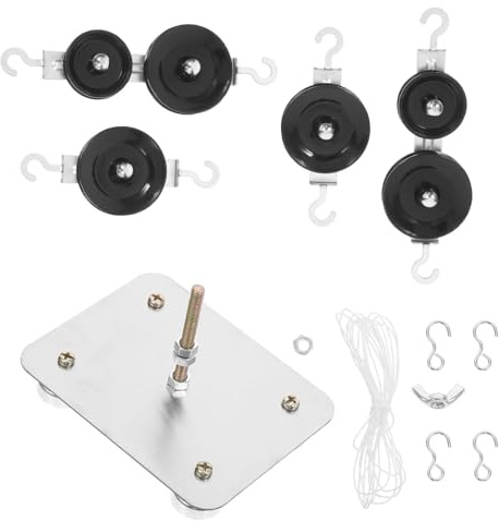 WOONEKY 1 Satz Pulley Block Physik Experiment Set mit Halterung Magnetische Basis für Physikunterricht der Schule Lehrmittel für Schüler und Experimente zur Mechanik