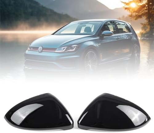Auto Spiegelkappen, 1 Paar Rückspiegel Abdeckung Rückspiegelkappen kompatibel mit VW Golf 7 Mk7 7.5 GTD R E-Golf GTI