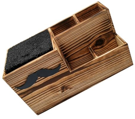 WOONEKY Caja de Almacenamiento Color Café Color para Tijeras de Peluquería Color Organizador Práctico y Creativo en Madera para Barbería y Uso Diario en Salones de Belleza