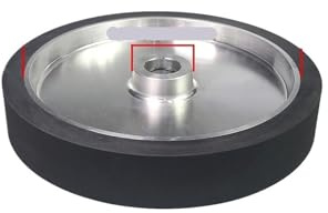Rueda de contacto de caucho macizo de 12 x 2, 300 x 50 mm, for lijadora de banda con equilibrio dinámico, dureza 65-70 A(For 6202 Bearings)
