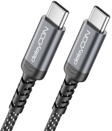 deleyCON 1,5m Cavo USB C (Cavo di Ricarica Rapida 60W) PD3.0 PPS Cavo USB-C a USB-C per iPhone 17 16 15 Pro Max Air Galaxy A16 A56 S25 S24 S23 Pixel iPad Pro MacBook AirPods Tablet Switch PS5