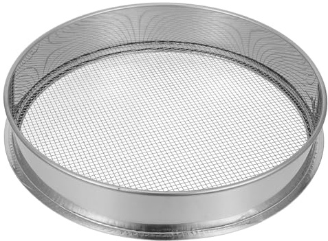 Gadpiparty Tamis à Terre en Acier Inoxydable 30 Cm, Maille Fine pour Jardinage et Compost, Passoire Ronde Robuste pour Tamisage de Sol, Pierres et Terre, Outil Manuel Polyvalent de Plein Air