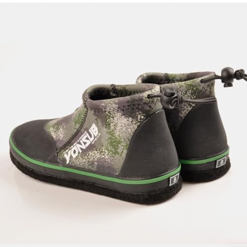 Jotekonoby 5 mm Neopren-Schuhe für Herren und Damen, Filzsohle, Watstiefel, Strand, Stahlnägel, rutschfest, für schlammige Bachläufe (Armeegrün)