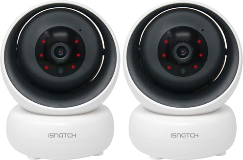 ISNATCH - HeyCam Telecamera IP WiFi hd 1080p motorizzata - Allarme movimento su Smartphone e comandabile da assistenti vocali - Google, Alexa, 1 Unità (Confezione da 2)