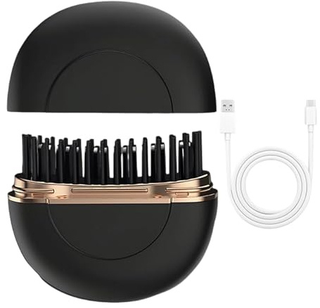 Plancha Alisadora Portátil,Cepillo Recargable con 3 Ajustes de Temperatura | Mini Cepillo Alisador para Peinado del Cabello | para Cabello Largo Corto Liso Rizado Hogar Viaje Oficina Exterior