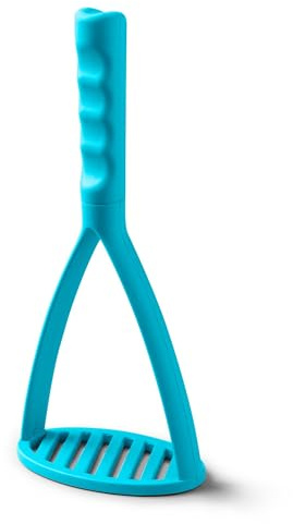 Zeal Potato Mashers, Non-Scratch Silicone Food/Potato Masher, Soft Grip Premium Masher with Solid Core, Aqua