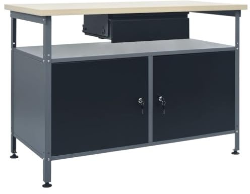 Générique Établi Noir 120x60x85 cm Acier,Accessoires de quincaillerie,Organisation & Rangement d'outils,Établis,145345