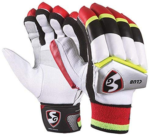 SG Batting Gloves Club | RH, ungdomsstorlek, flerfärgad | Professional Grade vadderade handskar | Superior fingerskydd | Bekvämt och hållbart wicketkeeper för juniorcricketers