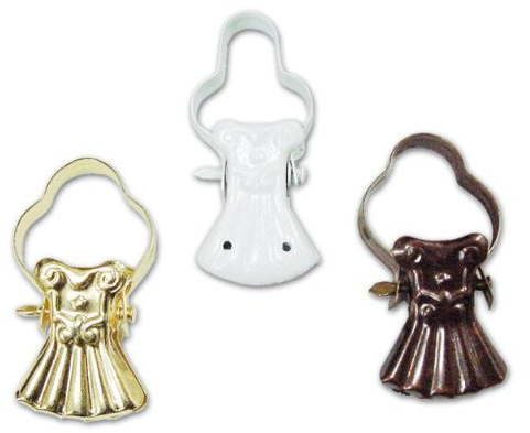 Pinza Pinzettone per Tende mod. Barocco colore Ottonato conf. 100 Pz
