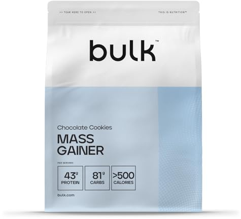 Bulk Complete Mass Gainer | Chocolate Cookies | 6 servings | 43g Protein per Serving | 81g Carbohydrates | 500 kcal | High-Calorie Weight Gainer | Supports Muscle Growth & Maintenance | High Protein