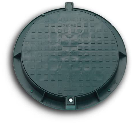 Varile Kunststoff-Schachtabdeckung 780mm DN600 – Werkzeuglos abnehmbar, Antirutsch-Oberfläche, Kindersicherung, bis 1,5t belastbar, -20 °C geeignet (Grün)