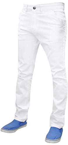 Enzo Men EZ348 Chino Jeans White 32W x 30L